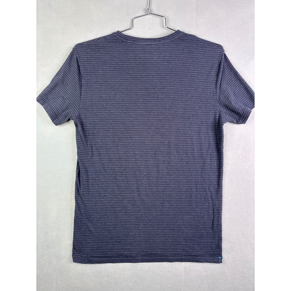 Columbia Mens Navy Blue Grey Striped Short Sleeve Crewneck T-Shirt Size Medium - Picture 6 of 7